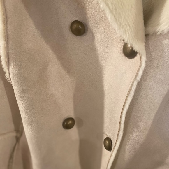 Dennis by Dennis Basso 1X light tan coat with faux fur inside faux suede 1X - Picture 7 of 15